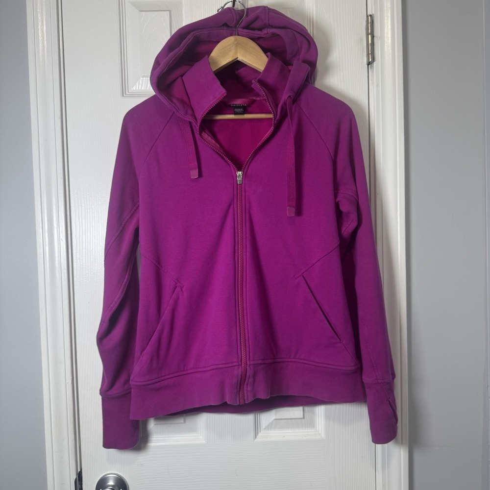 Athleta Triumph Hoodie Purple Sweatshirt Full Zip Jacket Workout Medium